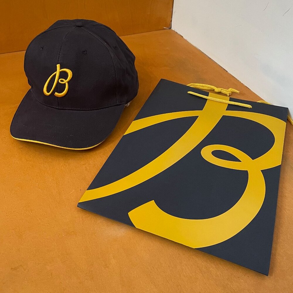 Breitling navy blue baseball hat with yellow embroidery - never been worn!